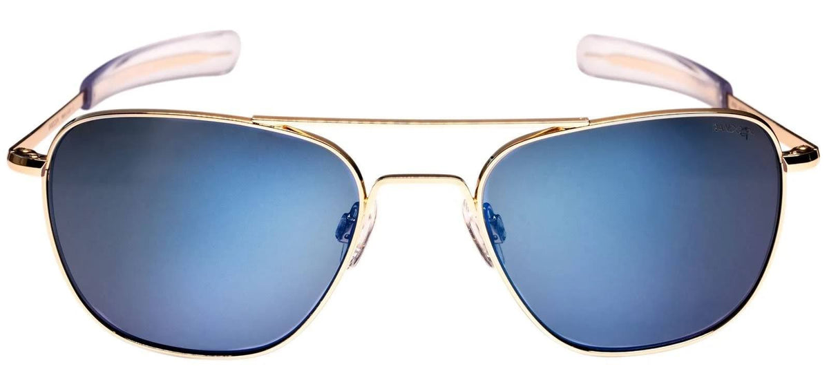 Aviator Bayonet Temple Sunglasses in Gold N308487