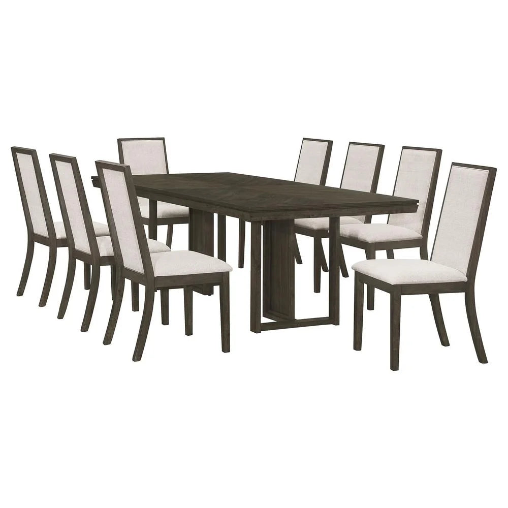 9-piece Wood Rectangular Dining Table Set C588895