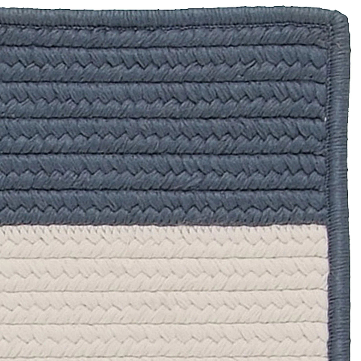 7' x 7' Steel Blue Striped Reversible Square Outdoor Area Rug A284