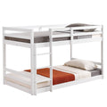 White Twin Over Twin Bunk Bed with Guard Rails M4335
