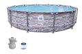 12 ft. Grey Stone Round Above Ground Pool Y541557