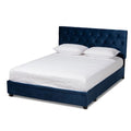 Blue Velvet Tufted Storage King Bed L263