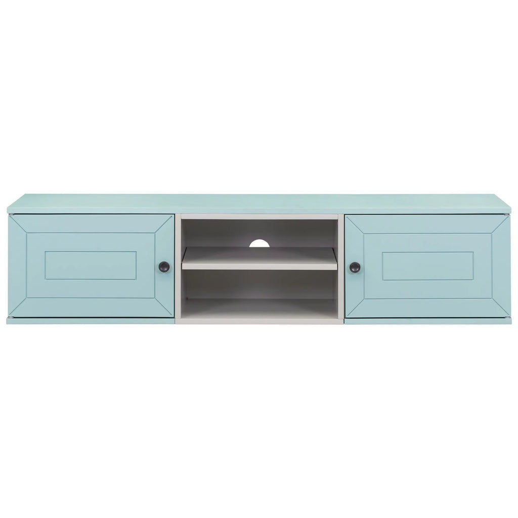 Beige Floating Wall Mounted TV Stand with Storage Cabinets T62758