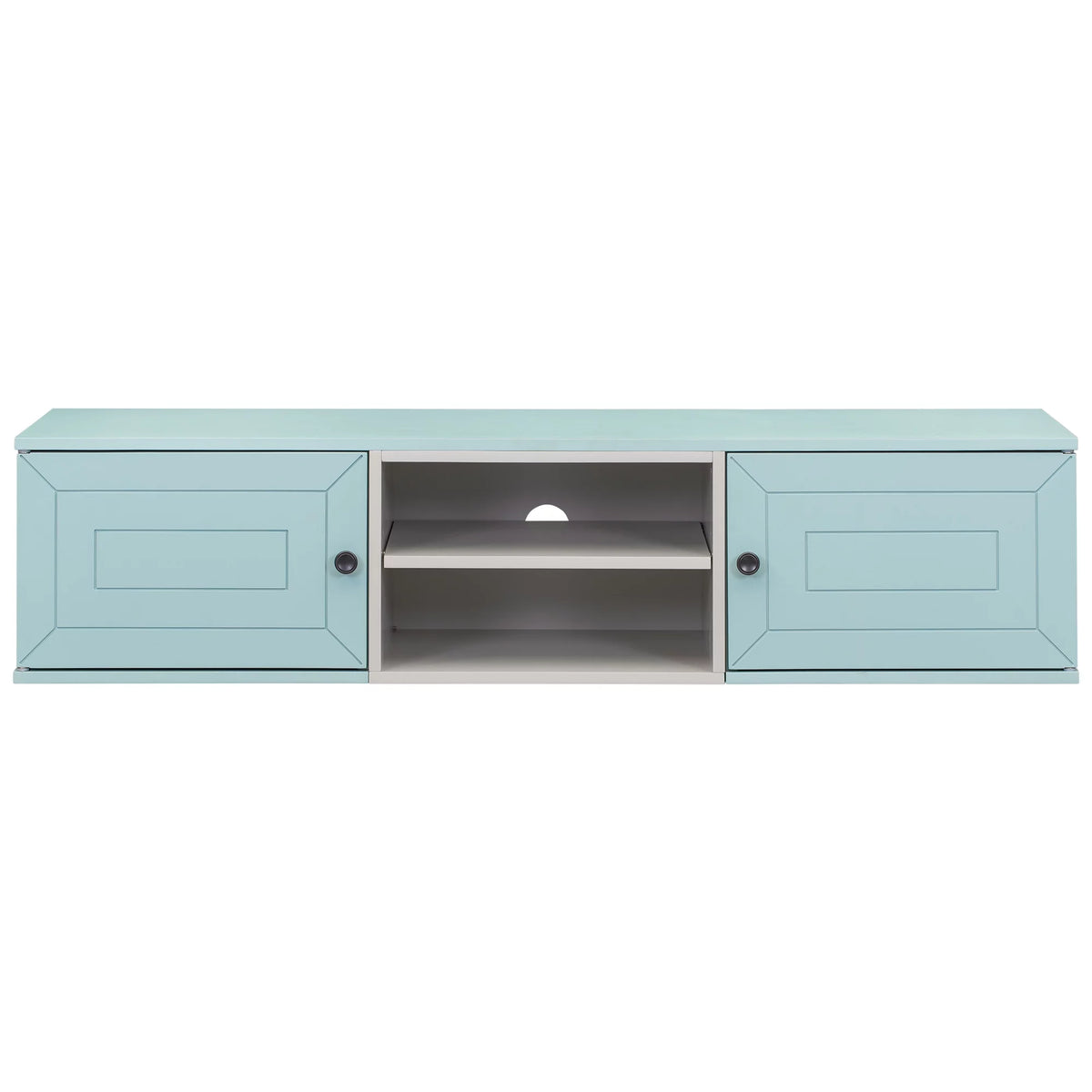 Beige Floating Wall Mounted TV Stand with Storage Cabinets T62758