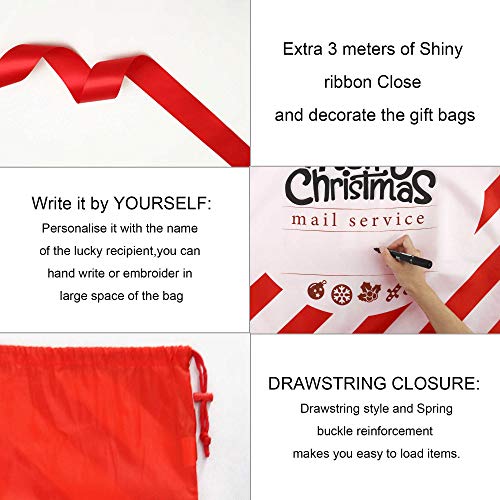 Extra Large Reusable Christmas Drawstring Gift Bags O90175