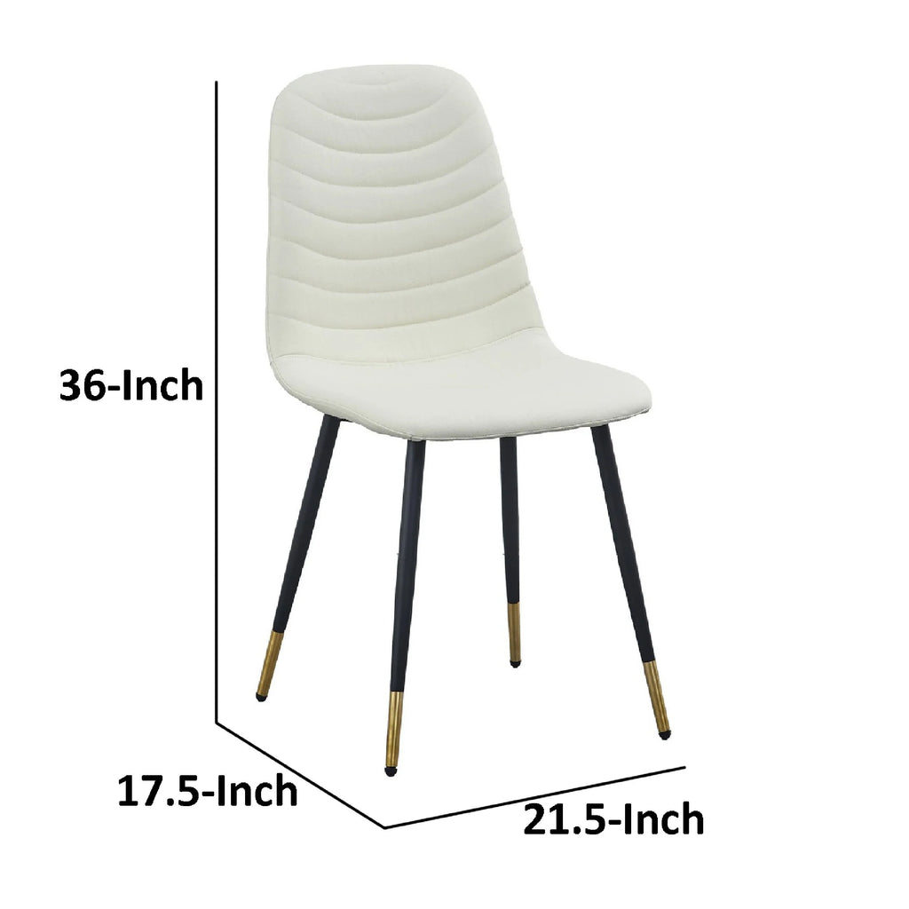 White Velvet Tufted Dining Chairs Set of 4 T934