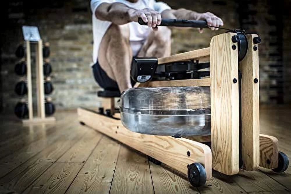 Natural Ash Wood Rowing Machine with S4 Monitor R10444