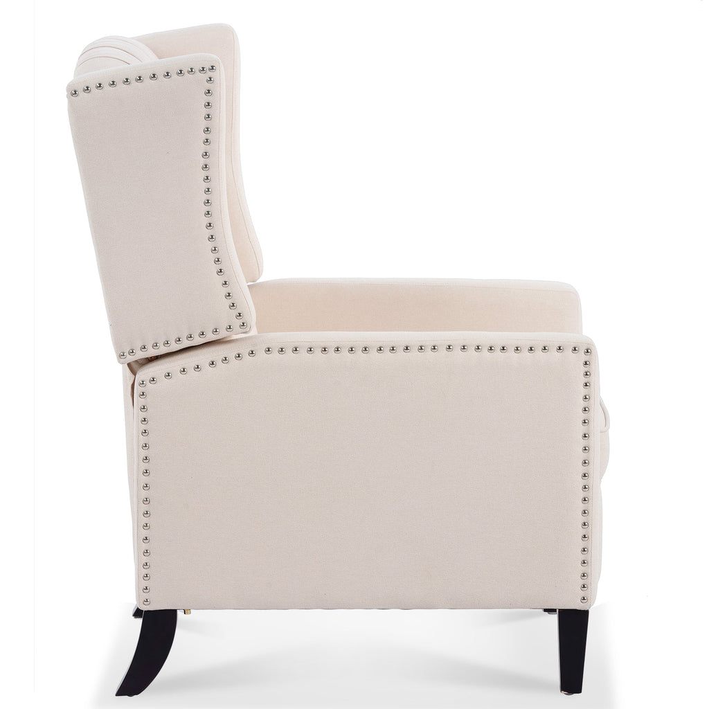 Beige Manual Wing Chair Recliner F444791