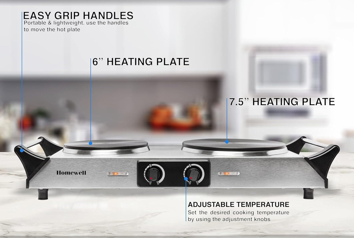 Electric Cast Iron Hot Plate Pack of 2 B4624