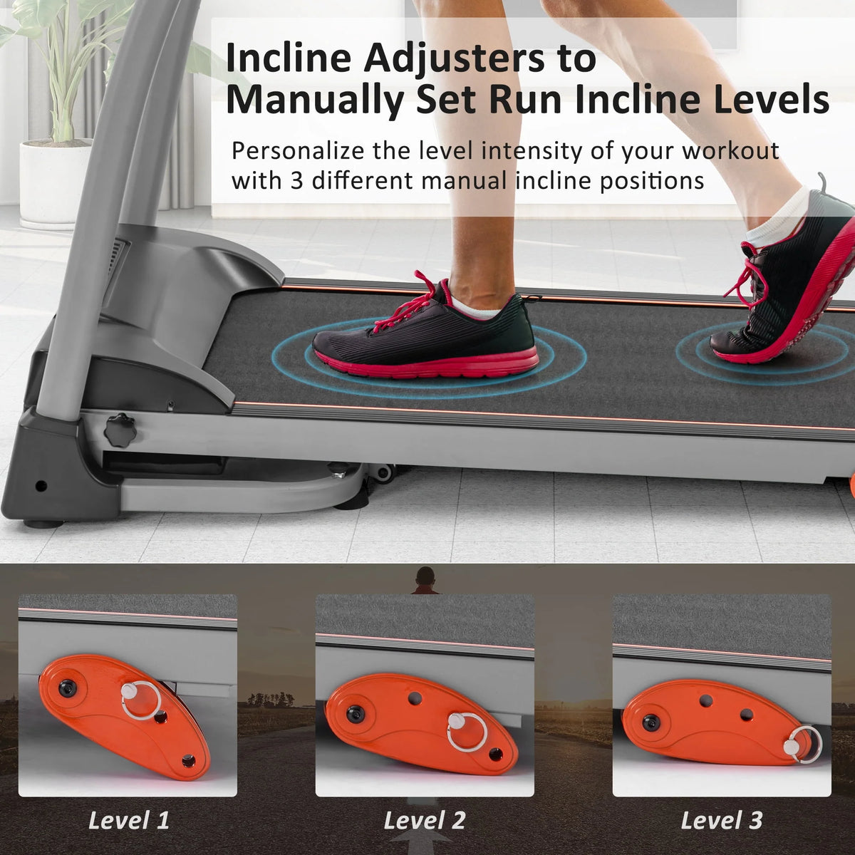 Folding Treadmill with 3-Level Incline L29877
