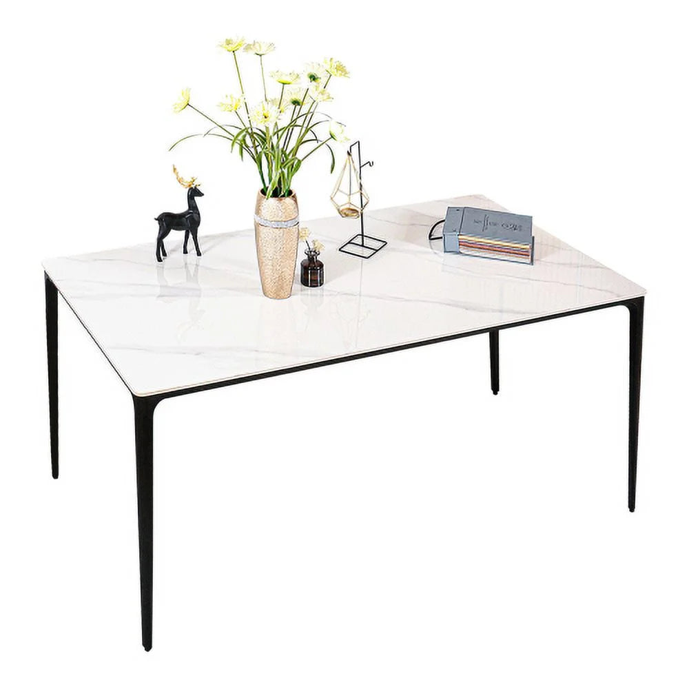 White 63 inch Sintered Stone Dining Table O2464