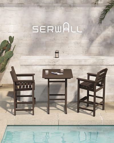 Blue 3 Pieces Adirondack Bar Height Chairs and Table Set C579