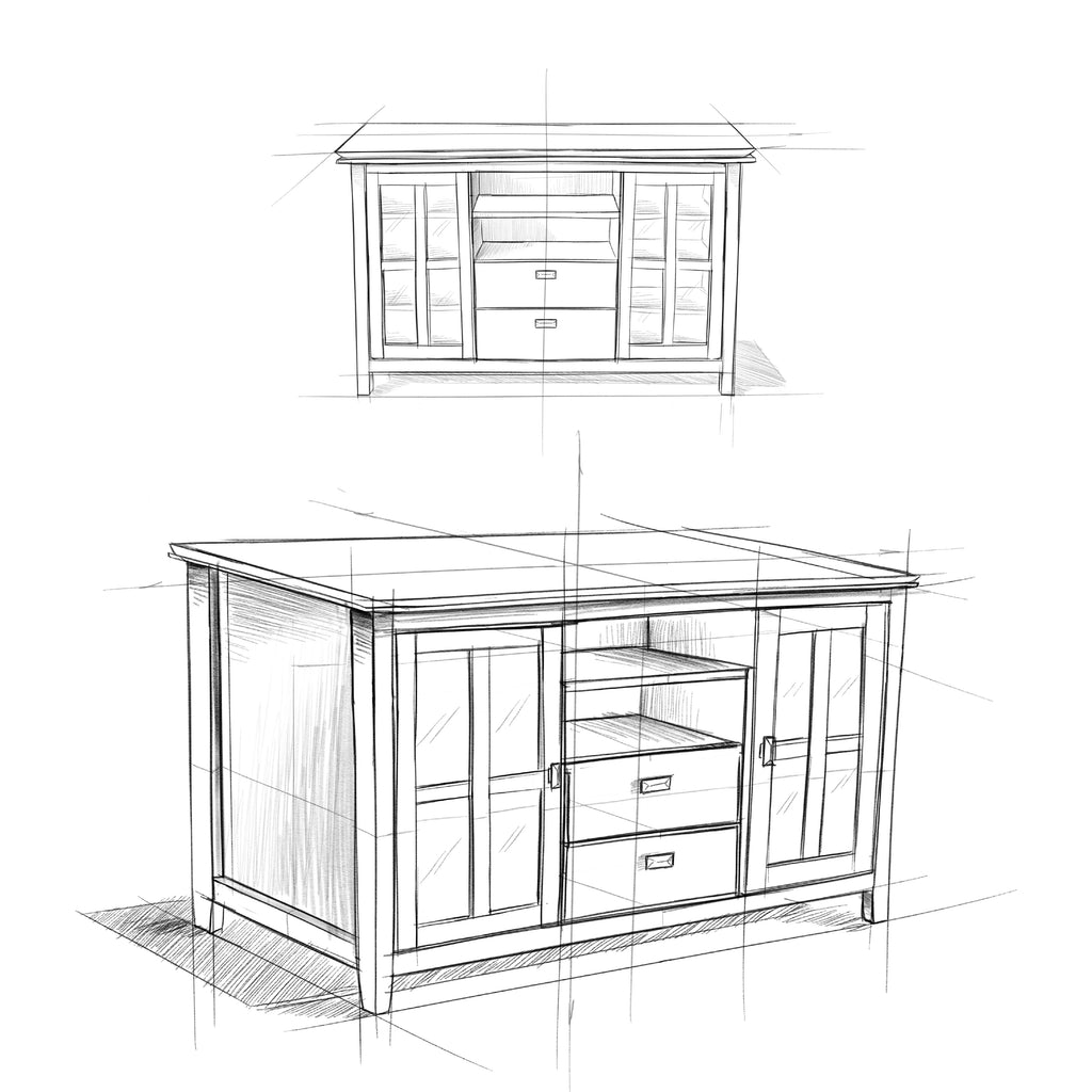Black Wood TV Media Stand X6026