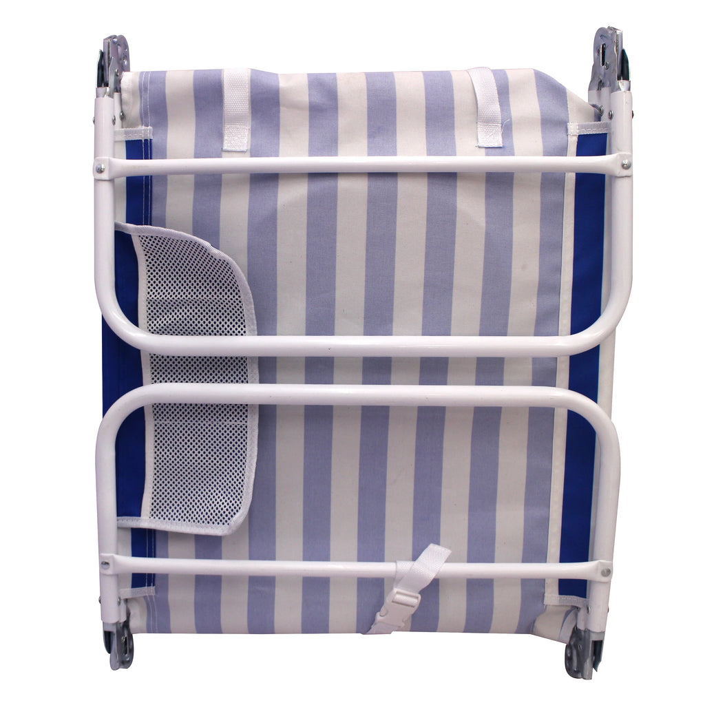 Blue & White Stripe Folding Beach Lounger 2-Pack B795
