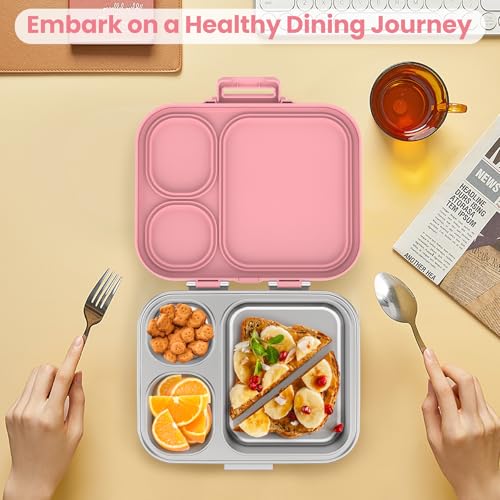 Stainless Steel 3-Compartment Leakproof Lunch Box W80493