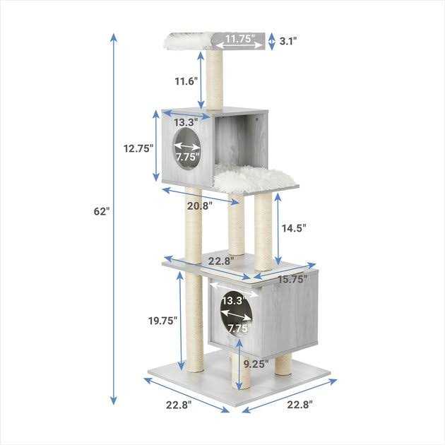 62-in Modern Cat Tree Condo X180