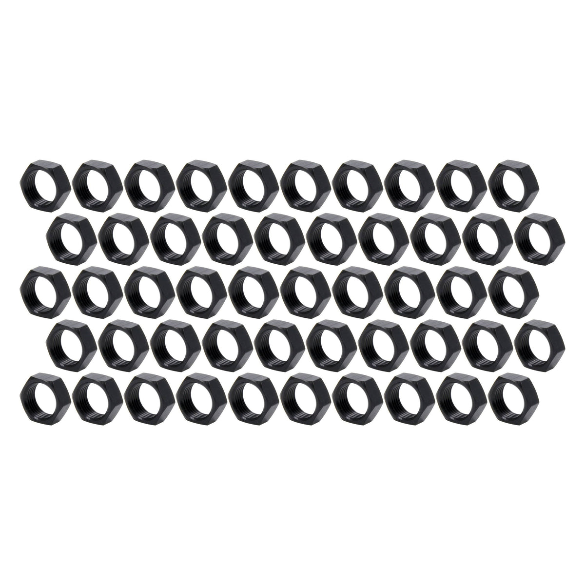 3/4-16 RH Alum Jam Nuts Thin O.D. Black 50pk R266