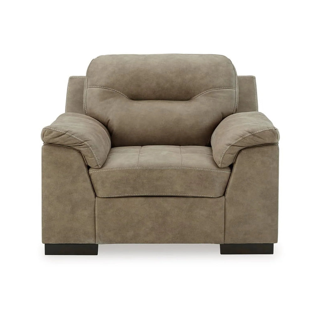 Light Brown Faux Leather Wood Chair B818641