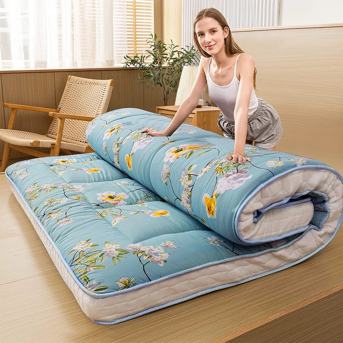 Twin Size Quilted Folding Futon Mattress W790