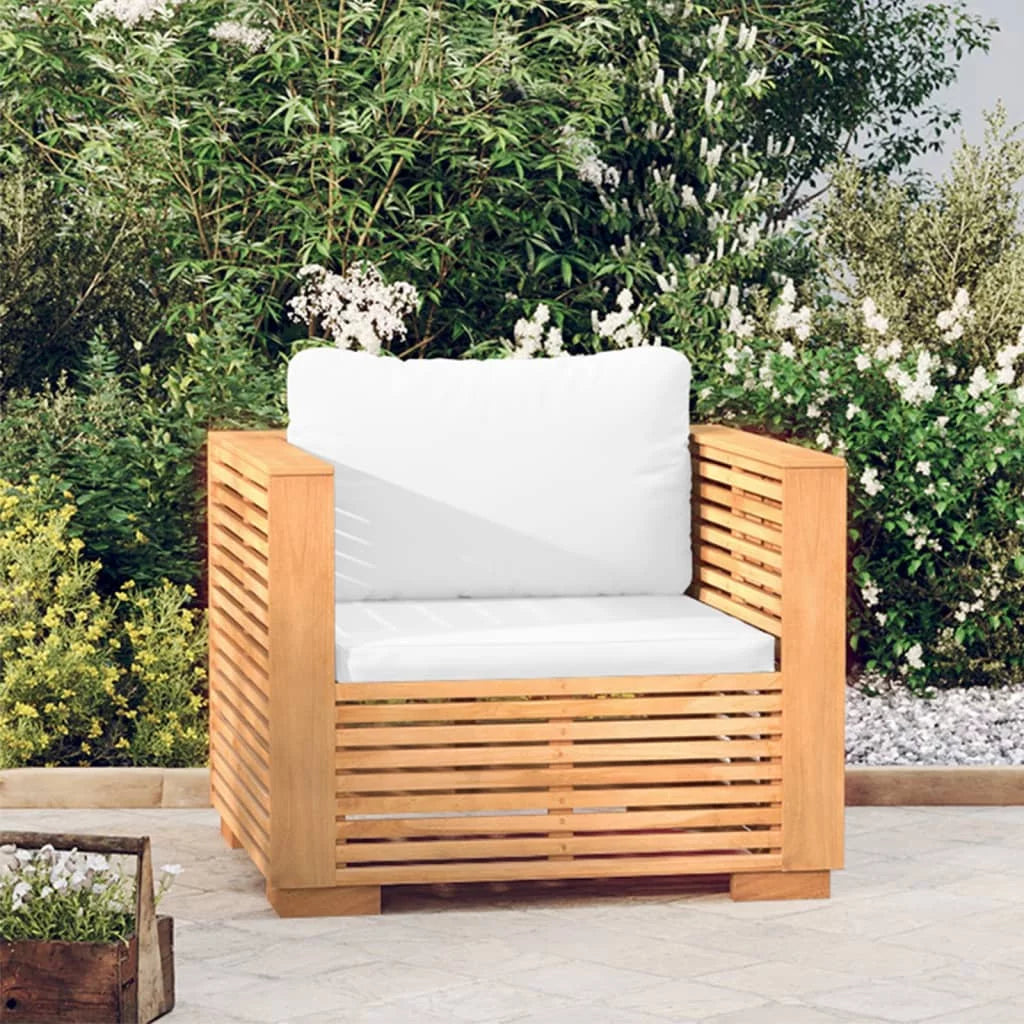 Solid Wood Teak Patio Sofa Chair with Cushions Y213