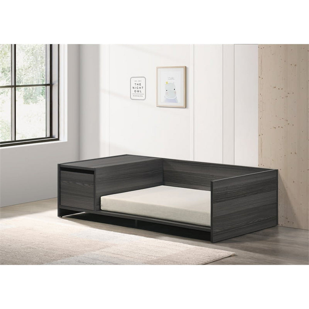Dark Gray Off White Pet Bed with Cushion S44849