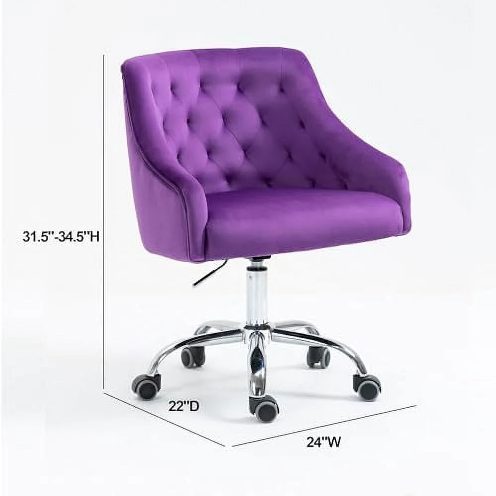 Black Velvet Swivel Office Chair A398