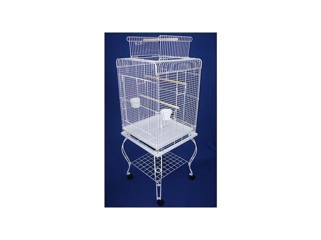 24 in. Open Top Parrot Cage with Stand - White K947