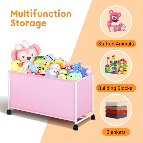Black Large Toy Box with Wheels H20783