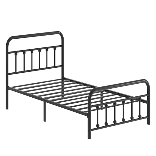 Full Size Metal Bed Frame with Headboard and Footboard Y235410