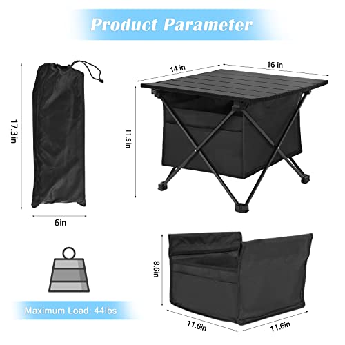 Portable Folding Aluminum Alloy Camping Table with Storage and Carry Bag G45919