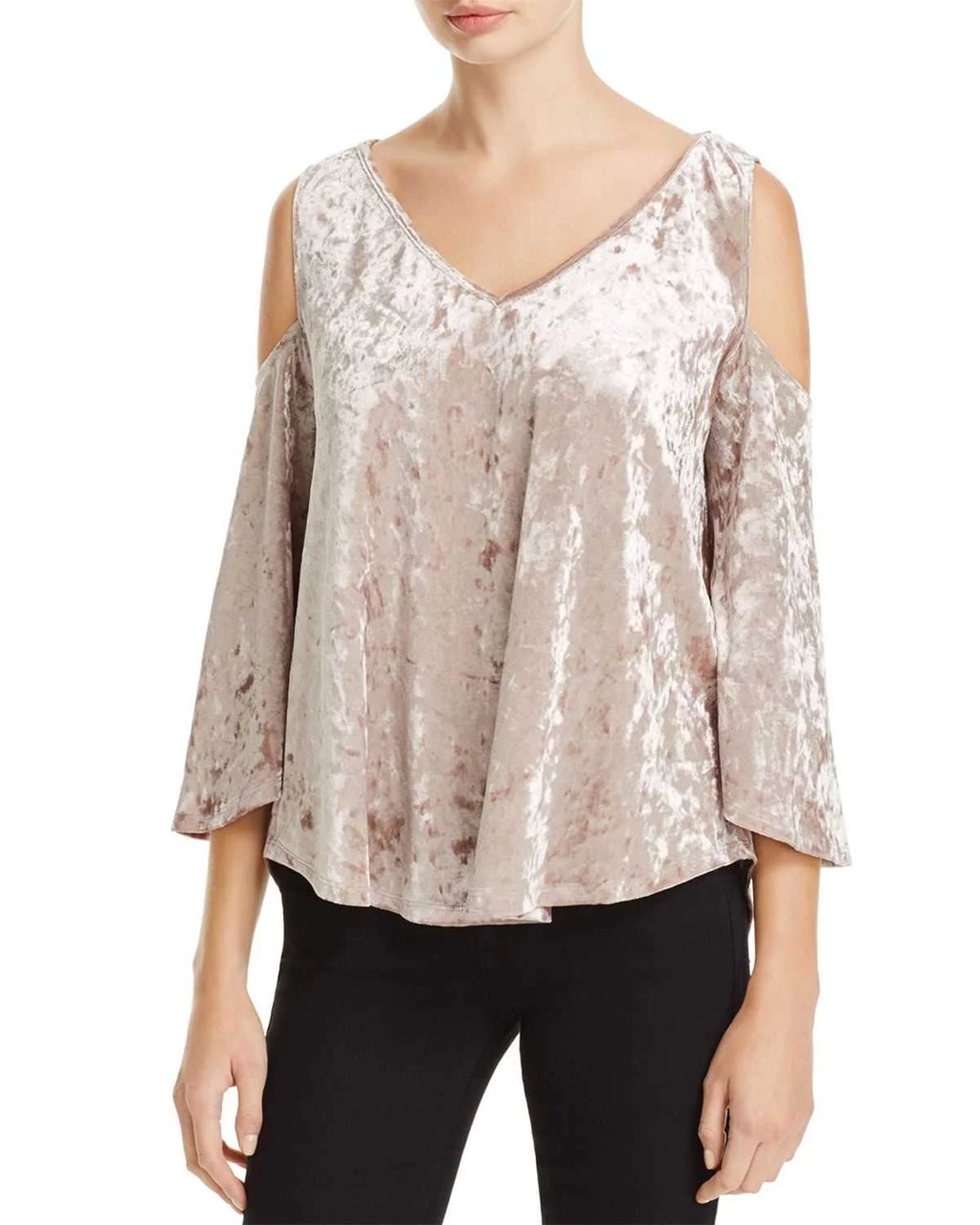 Crushed Velvet Cold Shoulder Blouse D8256