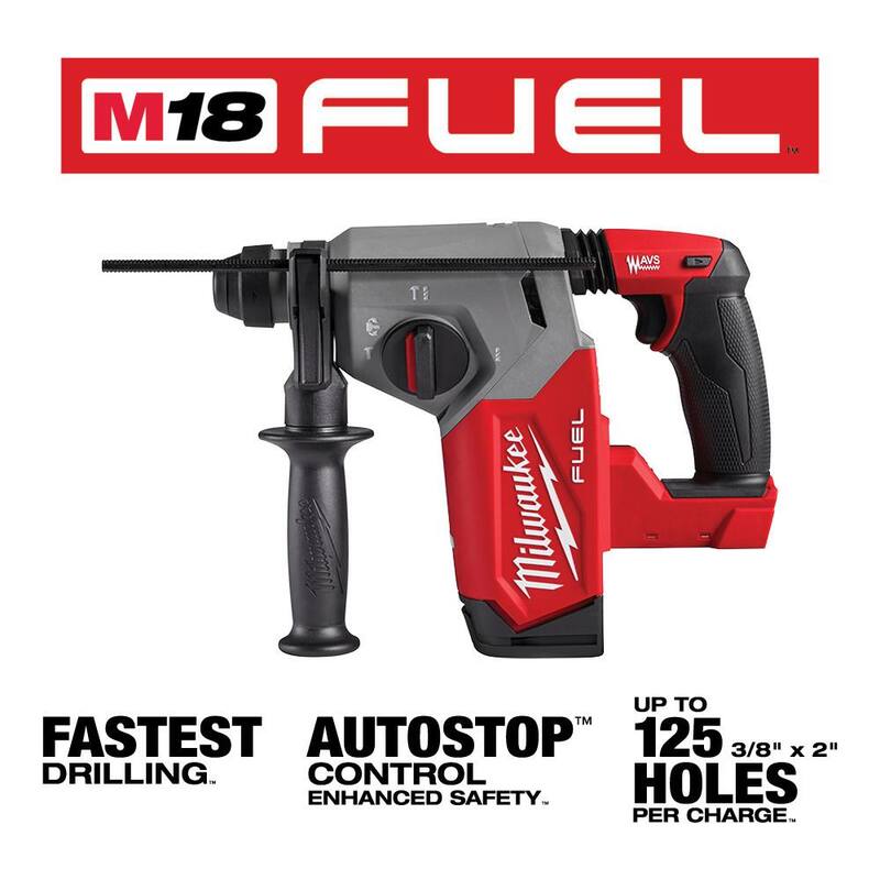 18V Lithium-Ion Brushless Cordless SDS-Plus Rotary Hammer with Grinder and Two 6.0 Ah Batteries B183
