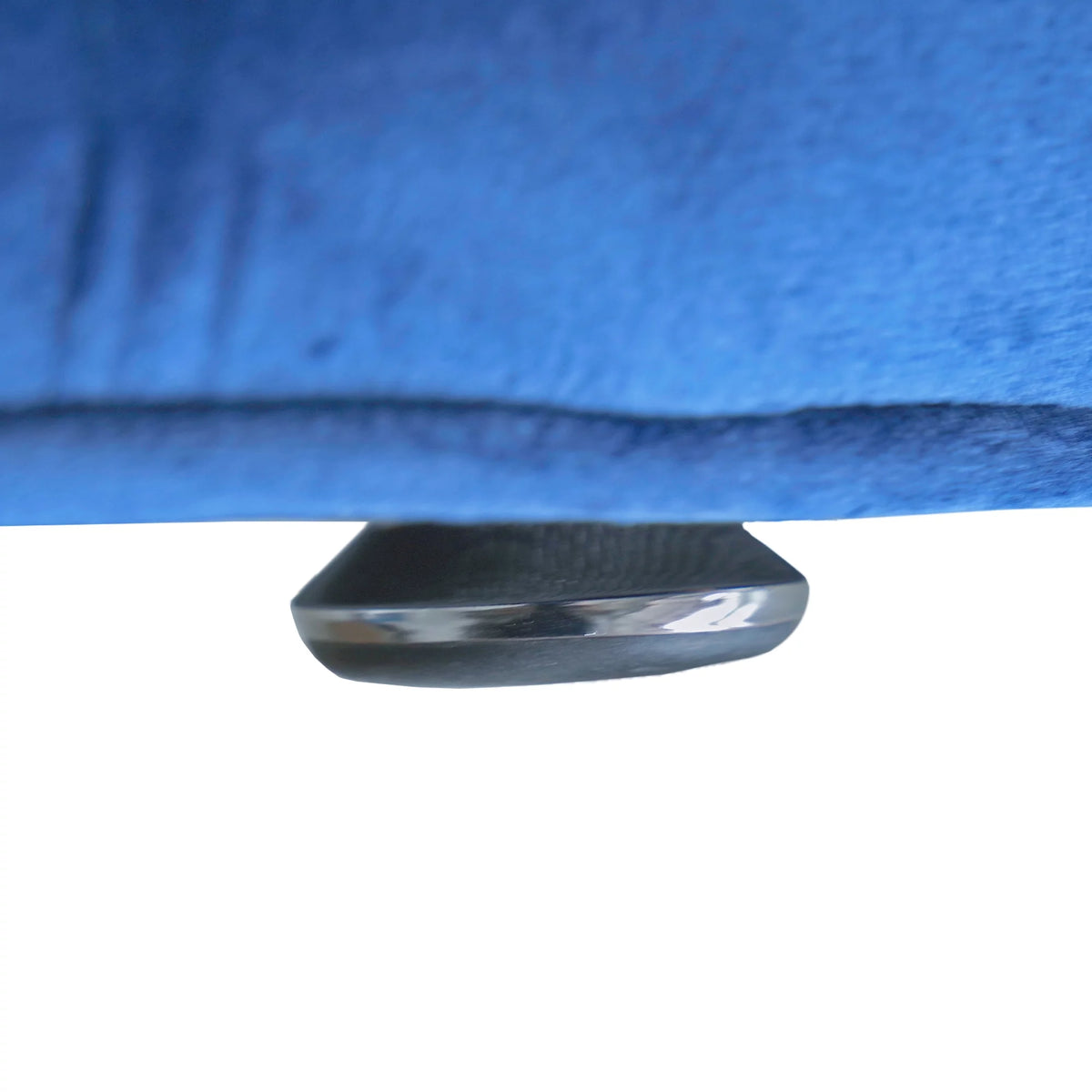 Blue Velvet Round Storage Ottoman D6705