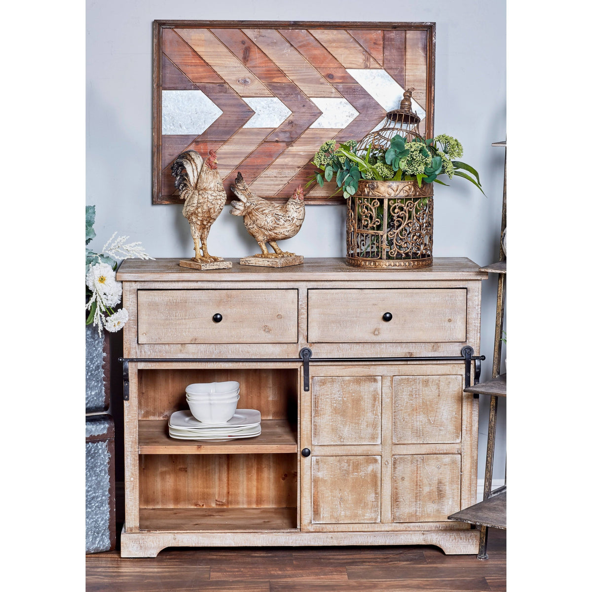 Brown Wood Farmhouse Cabinet W811379