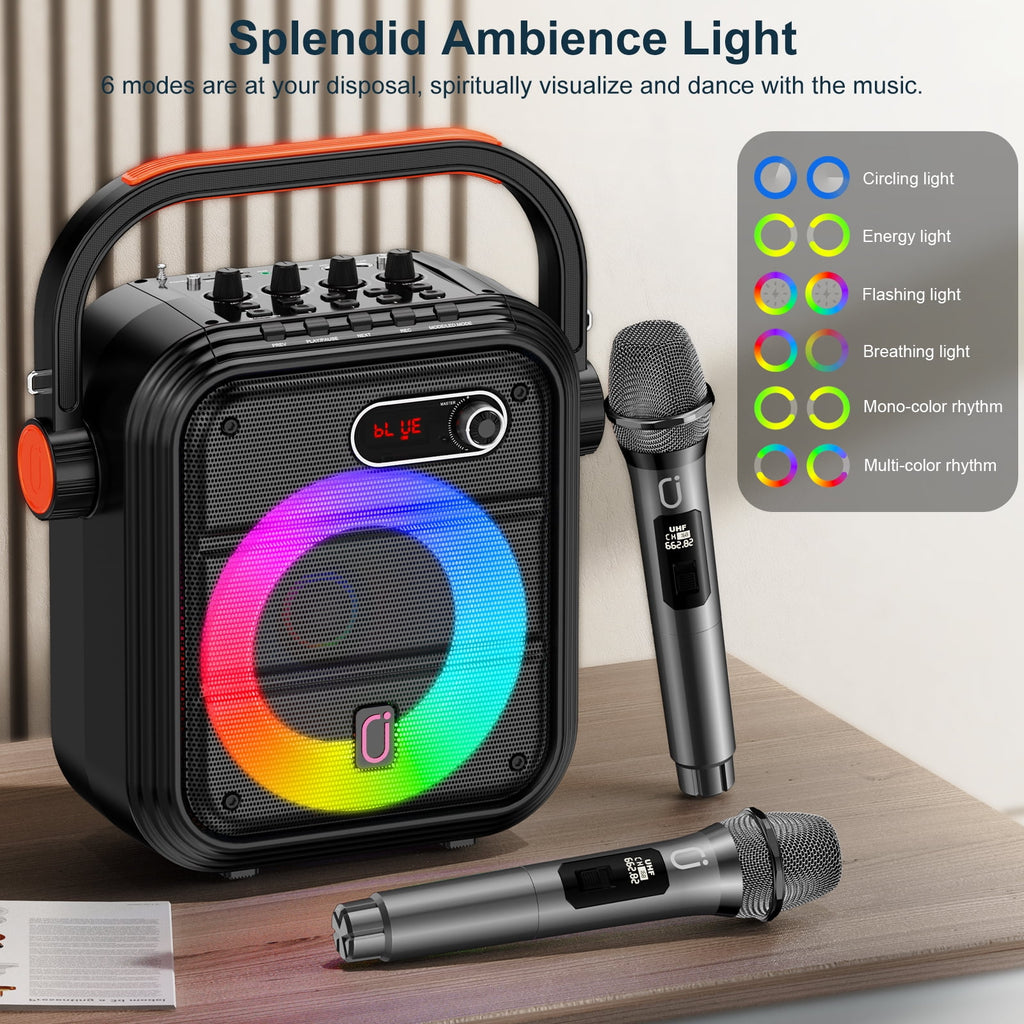 Karaoke Machine with 2 Microphones Bluetooth Speaker B89330