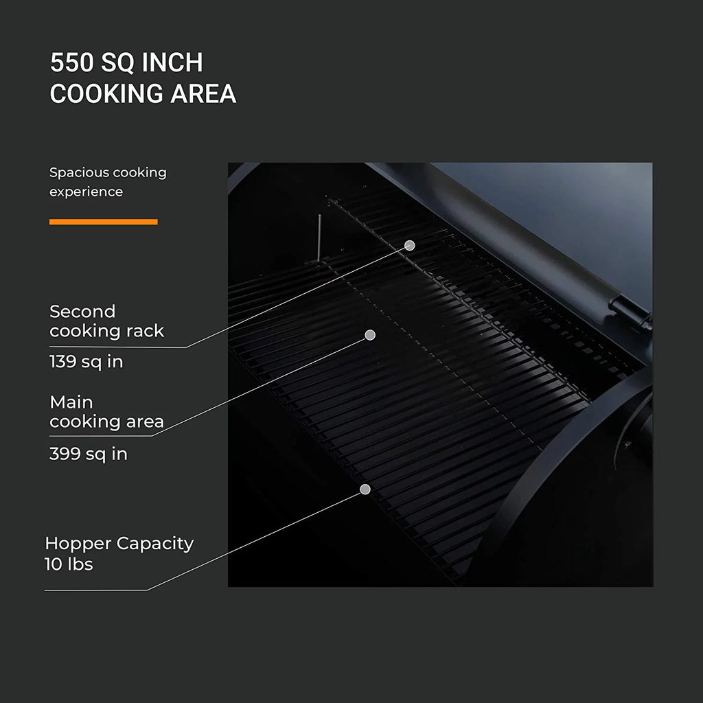 Wood Pellet Grill & Smoker 8 in 1 Black L448