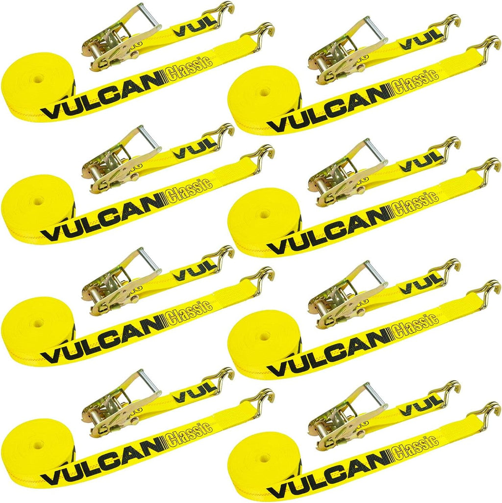 2 Inch x 27 Foot 8 Pack Ratchet Strap with Wire Hooks Y92695