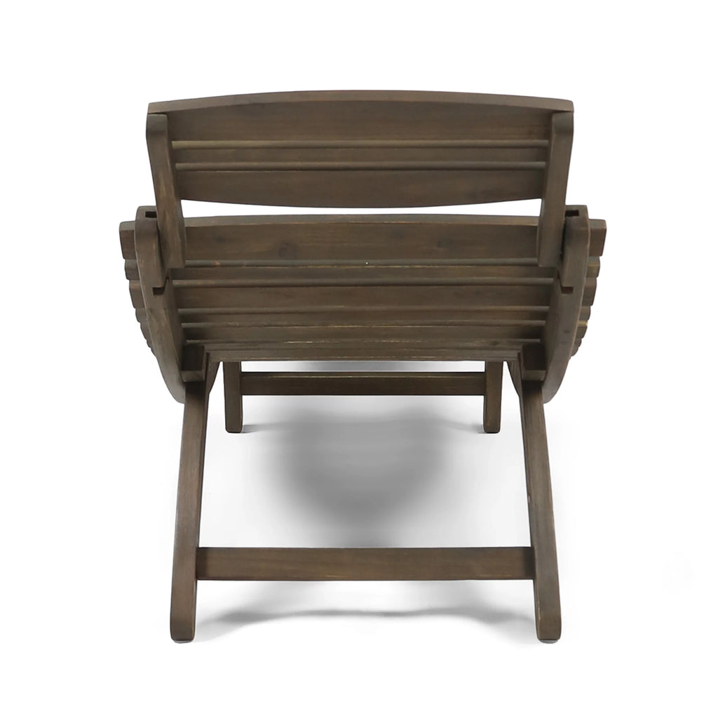 Gray Acacia Wood Outdoor Chaise Lounge Set of 2 E663