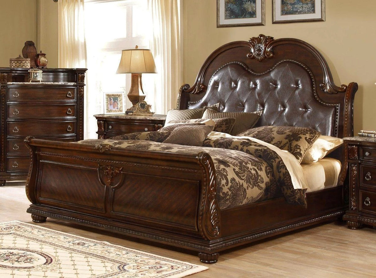 Dark Cherry King Bedroom Set 5Pcs L174933