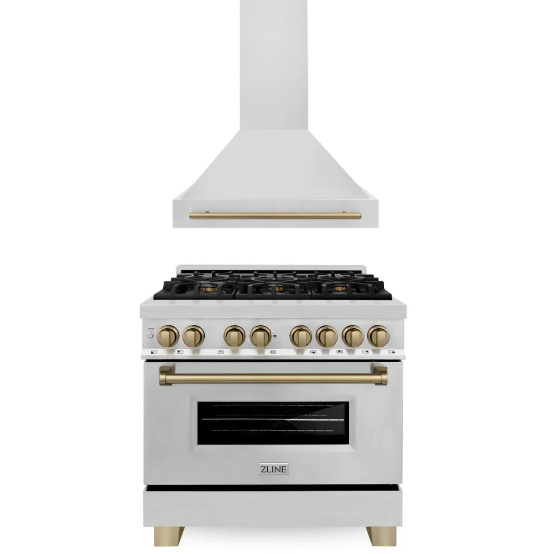 36 In. Dual Fuel Range and Range Hood in Stainless Steel Z288
