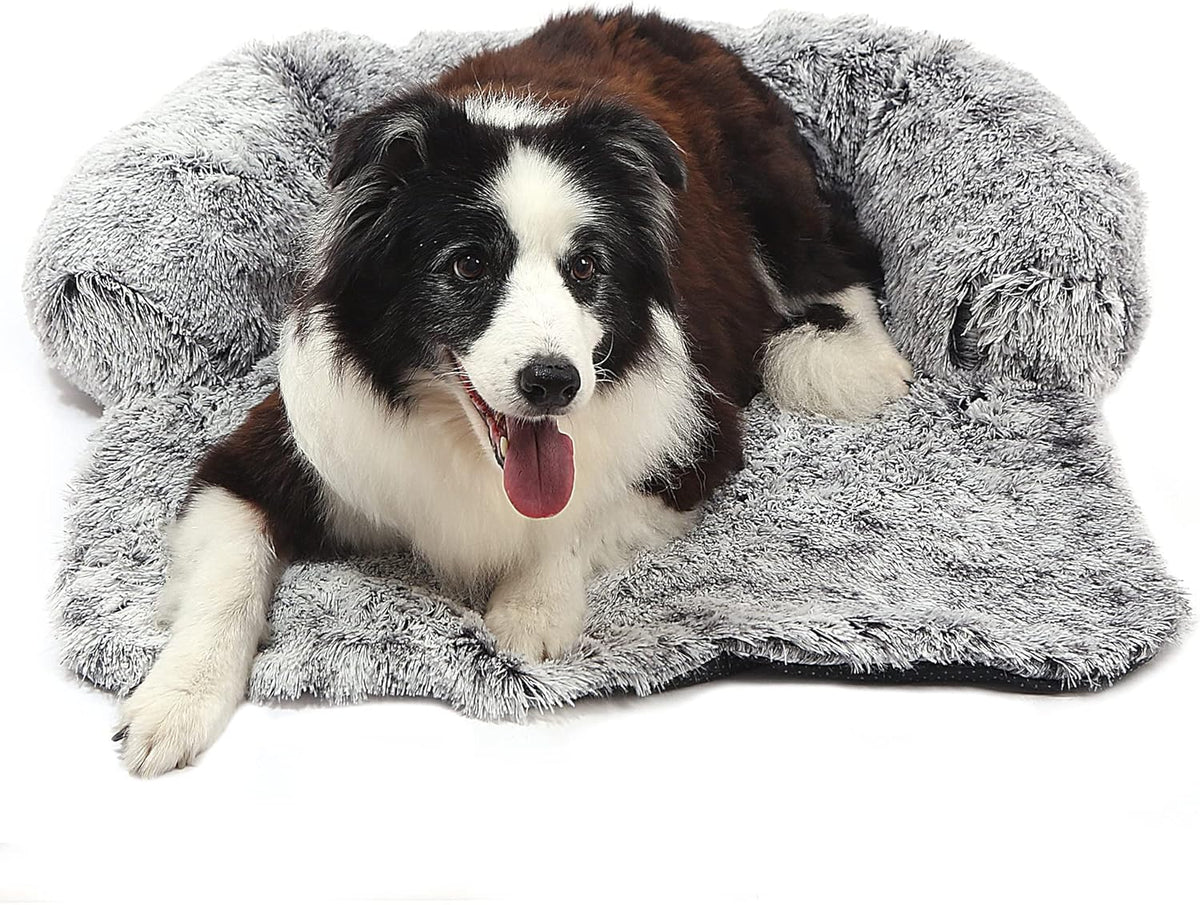 Fluffy Plush Dog Bed with Removable Washable Cover Pack of 2 X136532