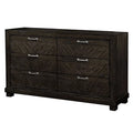 Solid Wood 6-Drawer Double Dresser in Espresso A5600