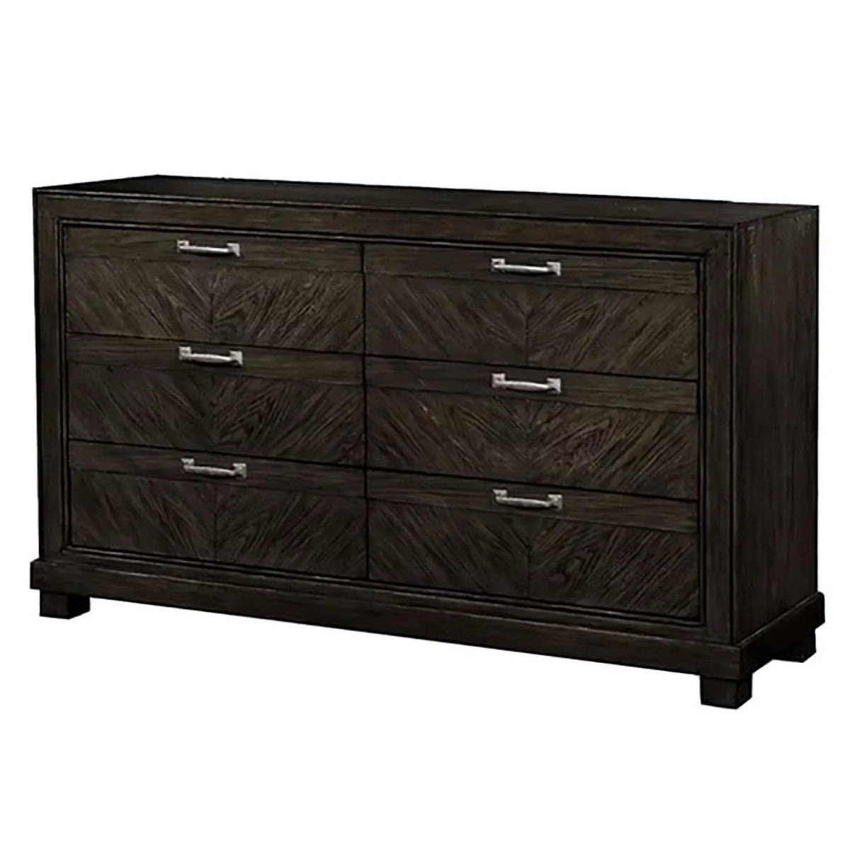 Solid Wood 6-Drawer Double Dresser in Espresso A5600