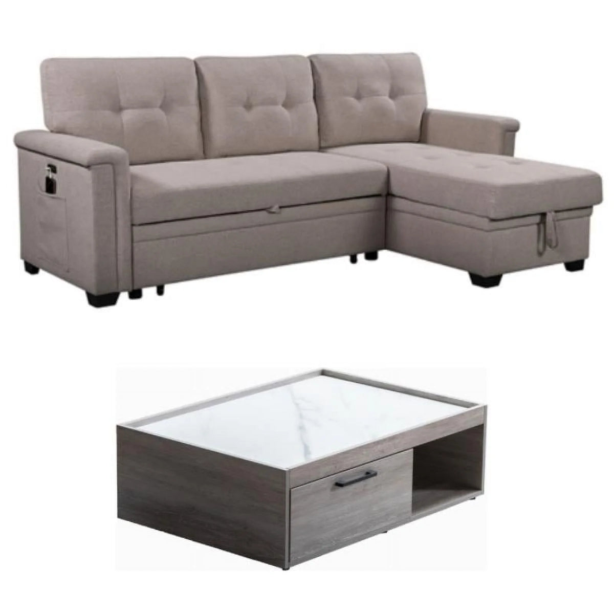 2-Piece Sleeper Sofa and Coffee Table Set B927