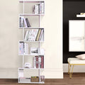 White 6-Tiers Wood Bookshelf Z8375