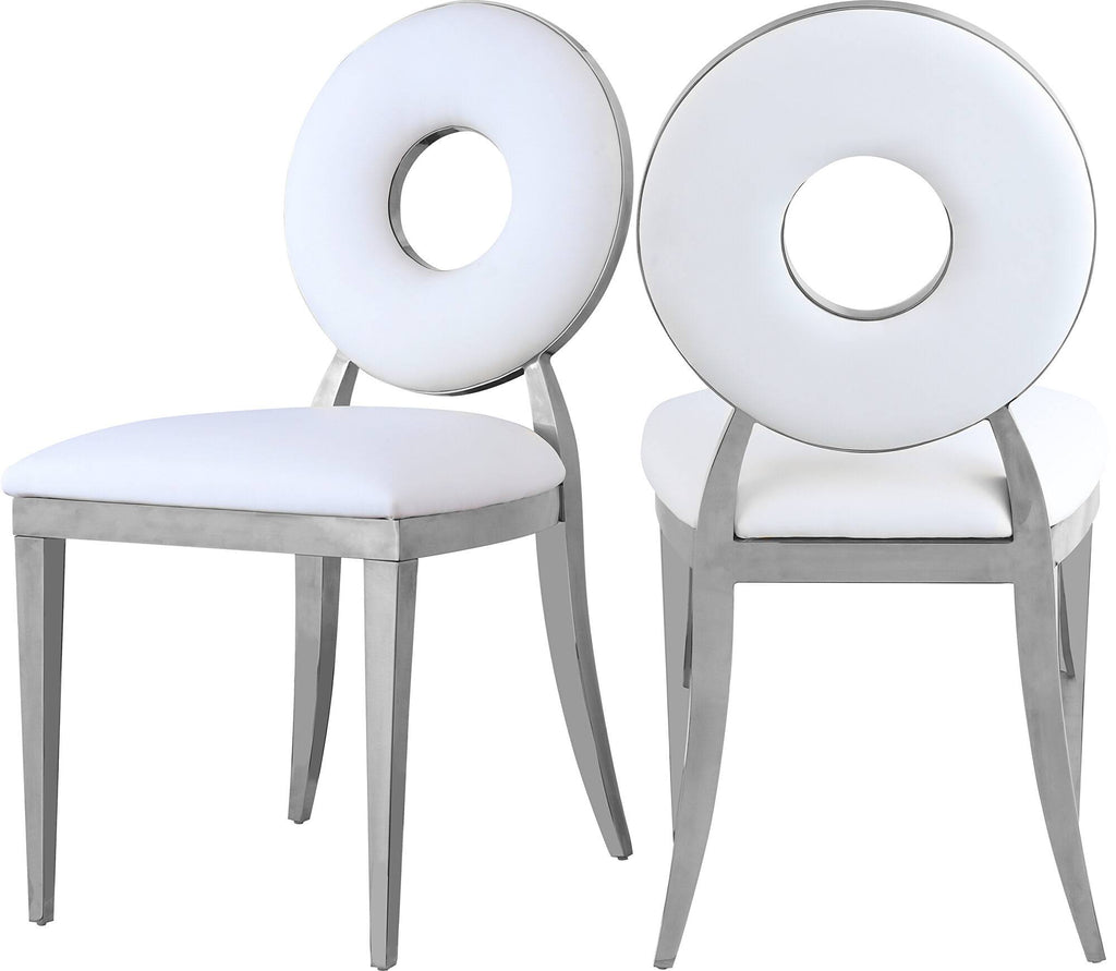 White Faux Leather Dining Chair Set of 2 P46560