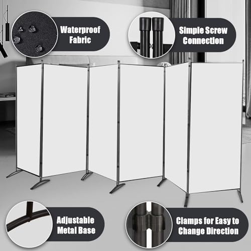 Black 6 Panel 6 ft Folding Room Divider R67721