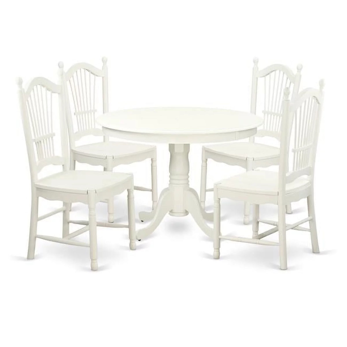 Round 5 Piece Dining Set with Wood Seat R70727
