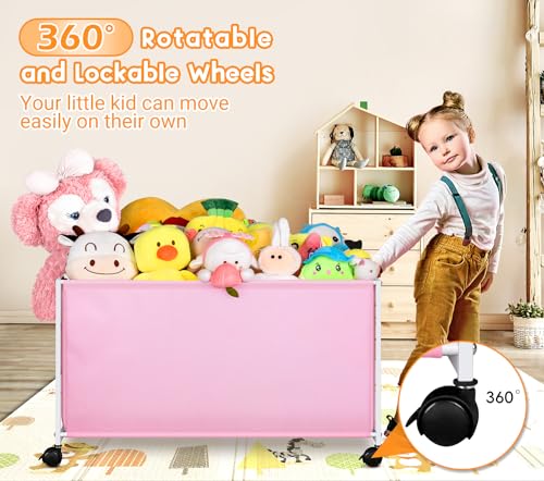 Black Large Toy Box with Wheels H20783