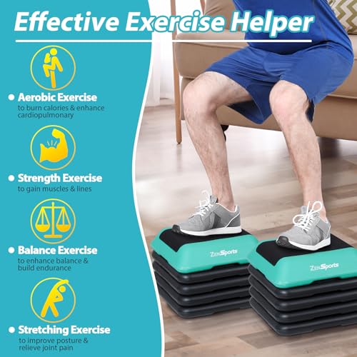 16" x 16" Adjustable Aerobic Stepper Platform with 4 Risers V27924